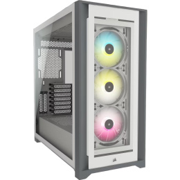 Корпус без блока питания Case Corsair iCUE 5000X RGB, Midi-Tower, TG, 3x120mm RGB, 2xUSB-A 3.2, 1xUSB 3.2 Type-C, E-ATX, ATX, mATX, mITX White CC-9011213-WW