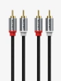 Кабель стерео CABLETIME CF43L (CT-RCA-AG2) 2 м, 2RCA на 2RCA, медный, черный