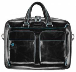 Деловая сумка Piquadro Blue Square CA2849B2/N с отделением для ноутбука 15" черная натур.кожа