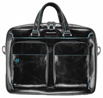 Деловая сумка Piquadro Blue Square CA2849B2/N с отделением для ноутбука 15" черная натур.кожа