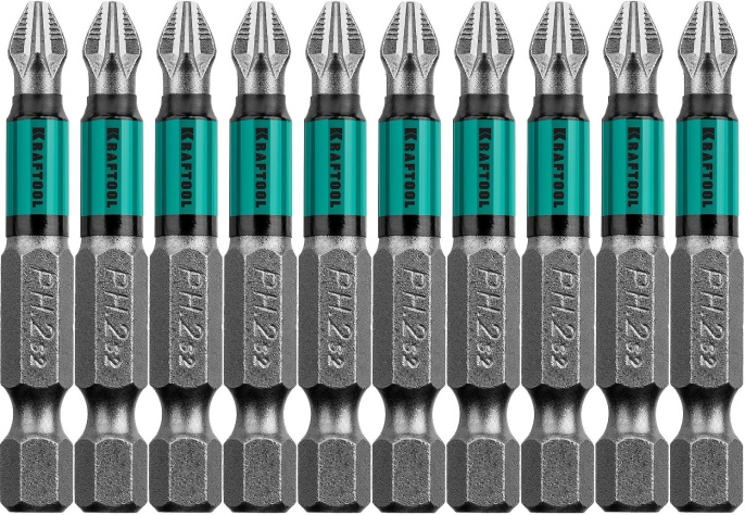 Набор бит Kraftool 26122-2-50-10,  шестигранный (1/4HEX - E),  10шт