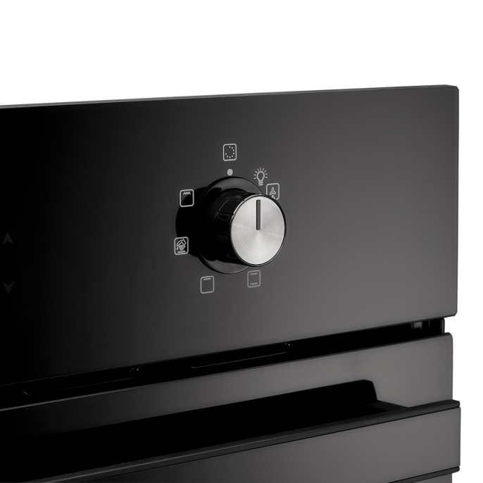 Электрический духовой шкаф Evelux Электрический духовой шкаф, 60 см, объем 65 л, механическое + сенсорное управление, LED дисплей, таймер, конвекция, 7 режимов, гриль, защита при перегреве, защита от детей, 2 стекла в дверце, цвет черный