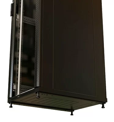 Шкаф серверный WRline (WR-TT-3268-AS-RAL9004) напольный 32U 600x800мм пер.дв.стекл задн.дв.стал.лист 2 бок.пан. 800кг черный 710мм 1610мм IP20 сталь