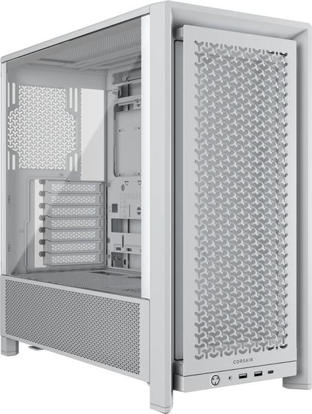 Корпус без блока питания/ Case Corsair Frame 4000D, Midi-Tower, TG, no fan, 2xUSB-A 3.2, 1xUSB 3.2 Type-C, E-ATX, ATX, mATX, mITX White (CC-9011291-WW)