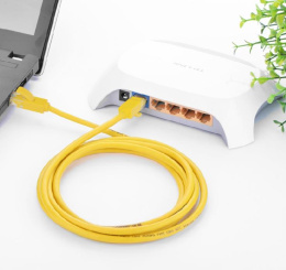 Greenconnect Патч-корд прямой 1.0m, UTP кат.5e, желтый, позолоченные контакты, 24 AWG, литой, GCR-LNC02-1.0m, ethernet high speed 1 Гбит/с, RJ45, T568B