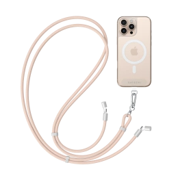 Зарядный кабель - ремень через плечо Satechi OntheGo Crossbody Lanyard Cable 60W. Длина: 1.5м. Цвет: пыльно-розовый (ST-LOTGLR)