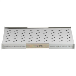 Полка выдвижная 19" ExeGate ECSS-F1000-G перфорированная, глубина 650мм, крепление 19" 1U, для напольных шкафов и стоек глубиной 800мм/1000мм, нагрузка до 40кг, цвет светло-серый RAL 7035 EX300305RUS