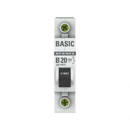 Автоматический выключатель EKF Basic ВА 47-29, 1P, 20А, B, 4,5кА mcb4729-1-20-B