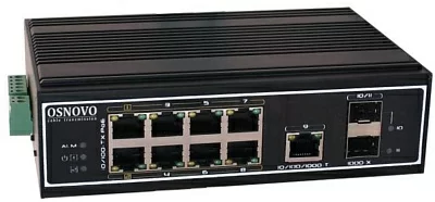 Коммутатор Osnovo SW-60812/I 8x100Mb 1G 2SFP 300W