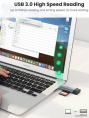 Карт-ридер Ugreen CM185 50706 переносной, поддержка: SD, SDHC, SDXC, microSD, microSDHC, microSDXC, MMCmicro, RS-MMC, порты USB, разъем подключения к устройству USB 3.2 Gen1 Type-A (5 Гбит/с)/USB 3.2 Gen1 Type-C (5 Гбит/с), цвет серебристый