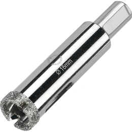 Коронка алмазная по керамограниту и керамике с центрирующим сверлом 16 мм Diamond Industrial DIDCSC016