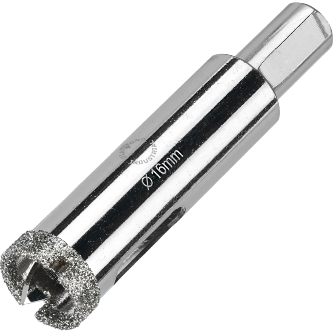Коронка алмазная по керамограниту и керамике с центрирующим сверлом 16 мм Diamond Industrial DIDCSC016
