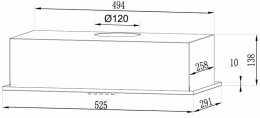 Встраиваемая вытяжка LEX GS Bloc LIGHT 600, управление кнопочное, черный [chti000374]