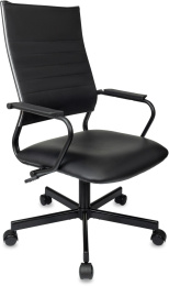 Кресло руководителя Бюрократ CH BALANCE PU, экокожа, до 150кг, топ-ган, фиксированные подлокотники,  черный