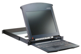 KVM консоль ATEN 17" 1-Local/Remote Share Access 16-Port Multi-Interface Cat 5 Dual Rail LCD KVM over IP switch KL1516AIM-AXA-RG