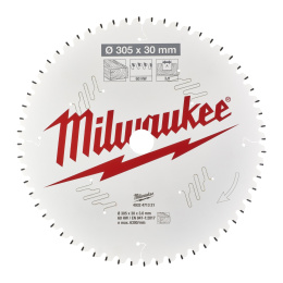 Диск пильный Milwaukee 305x30x3.0x60 ATB 4932471321 по дереву для торцовочной пилы, угол атаки зуба: -5°, низкая вибрация