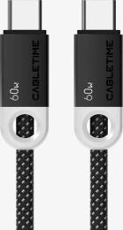 Кабель USB CABLETIME CUP4H (CT-CM60-PBW1) черный, 1 м, 60 Вт