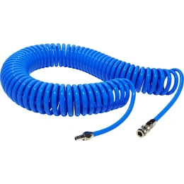 Шланг воздушный спиральный с быстросъемными соединениями 15 м; 8х12 мм AIST 909180120-15 00-00009035