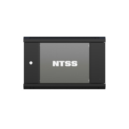NTSS Шкаф настенный телекоммуникационный NTSS W 9U 600х450х500мм, 2 профиля 19, дверь стеклянная, боковые стенки съемные, задняя стенка, разобранный, черный RAL 9005 NTSS-W9U6045GS-2BL