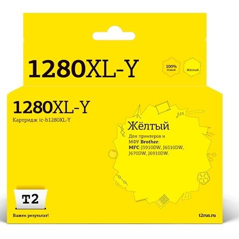 T2 LC-1280XLY Картридж IC-B1280XL-Y струйный для Brother MFC-J5910DW/J6510DW/J6710DW/J6910DW, желтый
