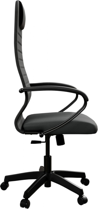 Кресло МЕТТА SU-B-10, сетка/ткань, до 120кг, топ-ган, фиксированные подлокотники,  черный