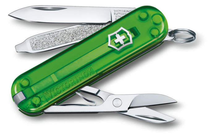Складной нож Victorinox Classic SD Green Tea, функций: 7, 58мм, коробка подарочная [0.6223.t41g]