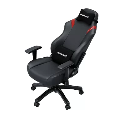 Кресло игровое Anda Seat Luna series цвет черный с красными вставками, размер L (110кг), материал ПВХ (модель AD18)