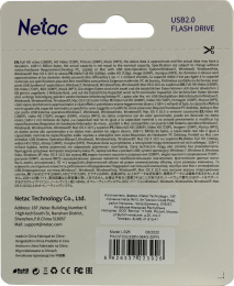 Флешка USB NETAC U326 64ГБ, USB2.0, серебристый [nt03u326n-064g-20pn]