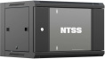 Шкаф коммутационный NTSS NTSS-W6U6060GS-BL настенный 6U 570x600мм пер.дв.стекл 60кг черный 500мм 18.8кг 220град. 370мм IP20 сталь