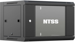 Шкаф коммутационный NTSS NTSS-W6U6060GS-BL настенный 6U 570x600мм пер.дв.стекл 60кг черный 500мм 18.8кг 220град. 370мм IP20 сталь