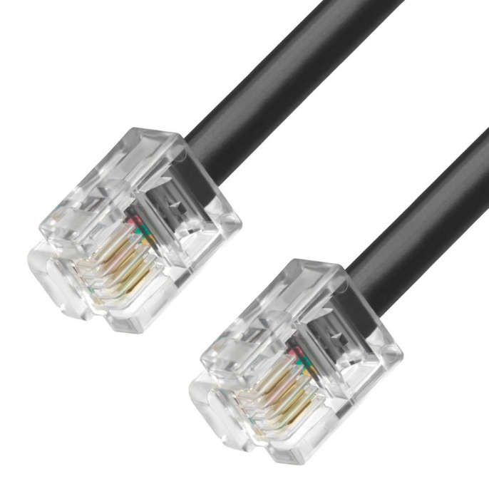 Greenconnect Телефонный шнур удлинитель для аппарата 2.0m GCR-TP6P4C2-2.0m, 6P4C джек 6p4c - jack 6p4c черный