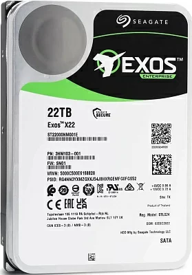 Жесткий диск Жесткий диск/ HDD Seagate SATA3 22Tb Exos X22 7200 512Mb 1 year ocs
