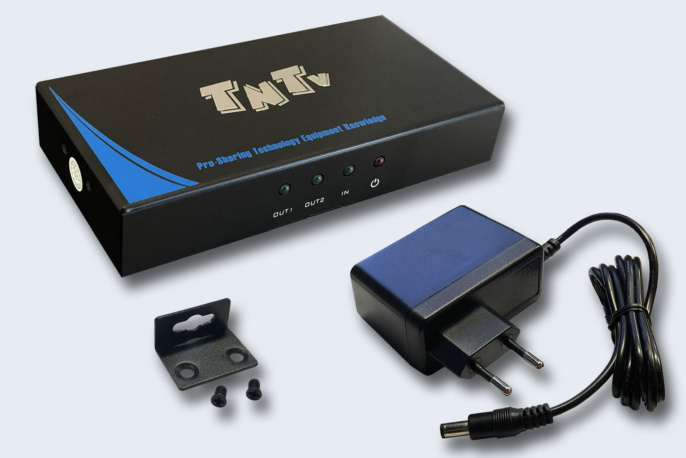 TNTV/TNT MMS-6082VSH Разветвитель,, HDMI 1.4, 1 2 устройства, макс.10м. до входа у-ва+10м. до экрана толщ.жил шнура 24AWG ,, без шнуров, DC 5V, max data rate 10.2 гбит/с;max pixel clock 340 МГц;3D;HDCP1.4;макс.разр.до 3840x2160 30Hz 4:4:4