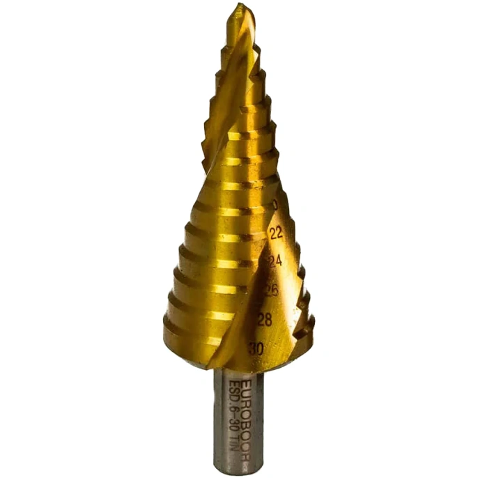 Ступенчатое сверло 6-30 мм HSS-TiN EUROBOOR ESD.630