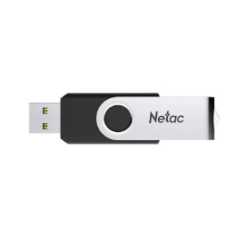 Флешка USB NETAC U505 4ГБ, USB2.0, черный и серебристый [nt03u505n-004g-20bk]
