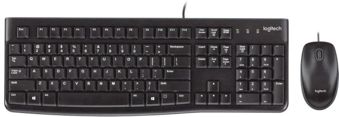Комплект клавиатура+мышь Logitech MK120, USB, проводной, с гравировкой, черный [920-002589]