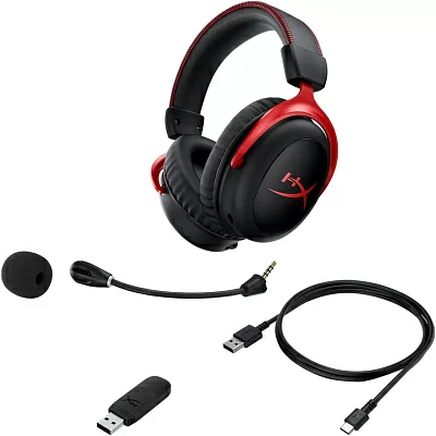 Наушники с микрофоном HyperX Cloud II (CL002) черный/красный мониторные Radio оголовье (4P5K4AA)