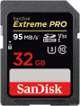SanDisk Карта памяти 32GB Extreme PRO SDHC Card UHS-I V30 U3. Цвет: черный SDSDXXG-032G-GN4IN