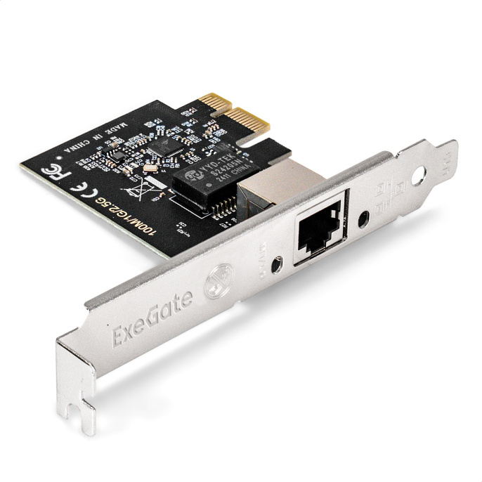 Сетевой адаптер ExeGate EXE-251 PCI-E x1 v2.0, 1xRJ45, UTP 100Mbps/1000Mbps/2.5Gbps RTL8125B (EX296212RUS)