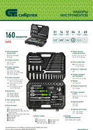 Набор инструментов СИБРТЕХ 14171,  172 предмета