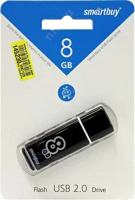 Накопитель SmartBuy Glossy SB8GBGS-K USB2.0 Flash Drive 8Gb (RTL)