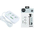 Amper сетевой удлинитель, 2,0м, 3 розетки, 3*0,75мм, 10А, 2500 Вт, 4usb, 1Type-C, белый. [JH-1074U-2W]