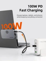 Магнитный концентратор CABLETIME CB34S (CT-HUBS1-AS) 7-в-1 с NVMe 10 Гбит/с, с USB 4 80 Гбит/с CT-FU8S-AG - Silver