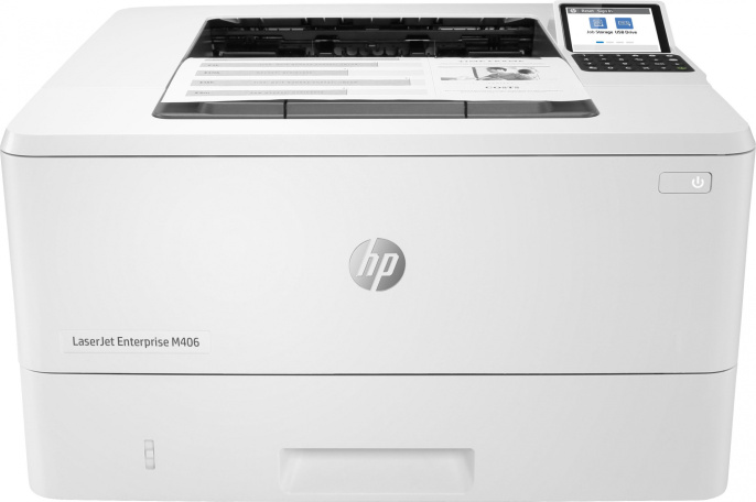 Принтер лазерный HP LaserJet Enterprise M406dn черно-белая печать, A4, белый [3pz15a]