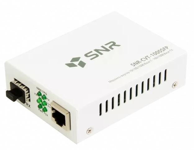 Медиаконвертер SNR Медиаконвертер 10/100/1000-Base-T / 100/1000Base-FX с SFP-портом SNR-CVT-1000SFP