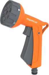 Пистолет-распылитель Maxpiler MWG-002 (поливочный, с фиксатором курка, 7 режимов распыления: душ, полная струя, туман, струя, конус, плоская, центральная, материал: ударопрочный пластик, стандартный быстросъемный разъем)