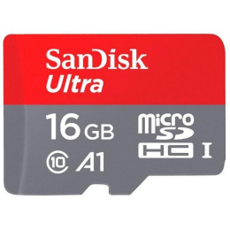 Micro SecureDigital 16GB SanDisk microSDHC Class 10 Ultra UHS-I A1 100MB/s SDSQUAR-016G-GN6MN