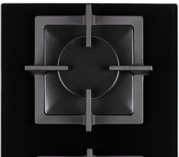 Газовая варочная панель Krona Calore 30,  2 конфорки,  закаленное стекло,  черный