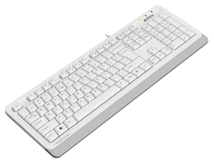 Клавиатура A4TECH Fstyler FKS10, USB, мембранная,  белый/серый [fks10 white]