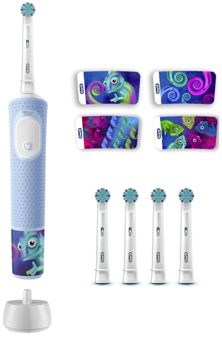 Электрическая зубная щетка Oral-B Vitality Pro Kids 80874847, насадки для щётки: 5 шт, цвет: голубой